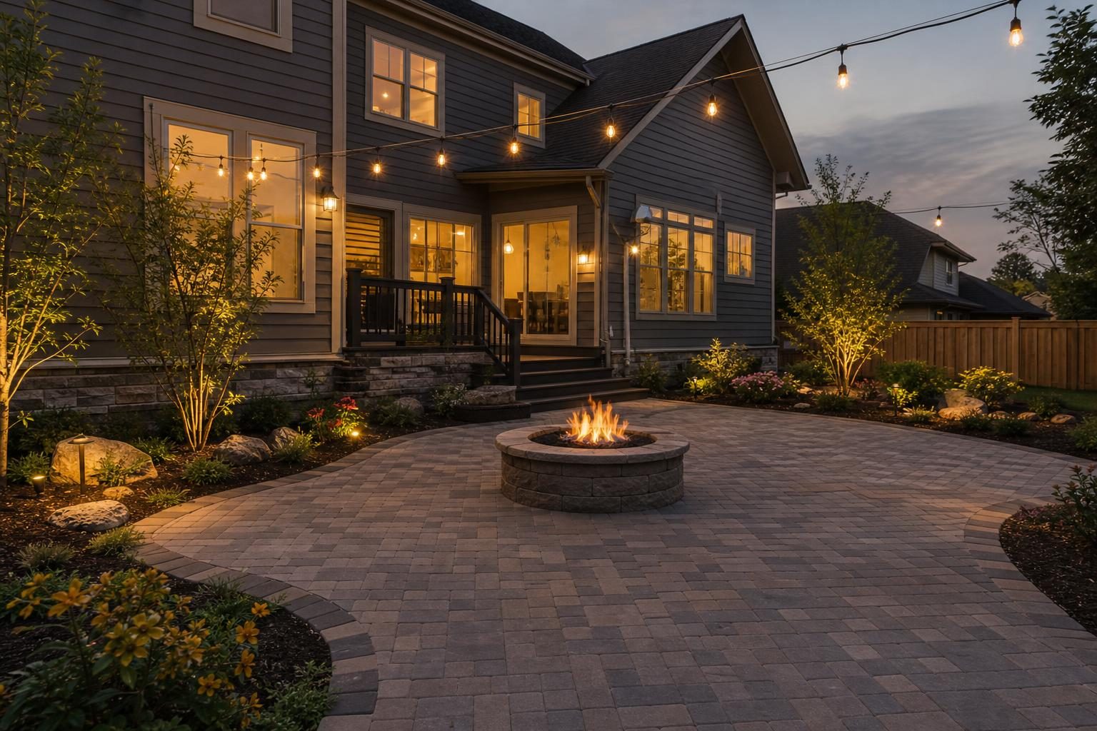 Paver patio and landscape install by MJT Systems